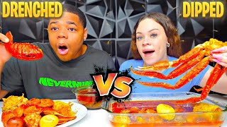 SEAFOOD BOIL MUKBANG DRENCHED VS DIPPED WE SWITCHED [upl. by Blaze]