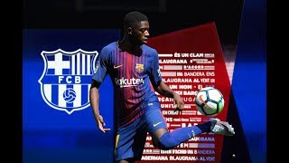 Dembele fails at balljuggling at Barcelona unveiling [upl. by Narad]