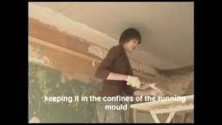 HOW TO RUN A SOLID CORNICE USING LIME PUTTY AND CLASS A PLASTER [upl. by Thun907]