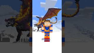 Building Dragon Challenge Goku  Herobrine minecraft shorts [upl. by Tterrag]