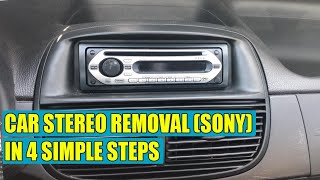 TUTORIAL How to remove car stereo aftermarket from dash board SONY in 4 steps [upl. by Ytirev784]