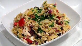 How To Make Cold Greek Orzo Salad Recipe [upl. by Ninazan]