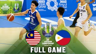 Malaysia v Philippines  Full Basketball Game  FIBA U16 Asian Championship 2023 [upl. by Pulchia438]