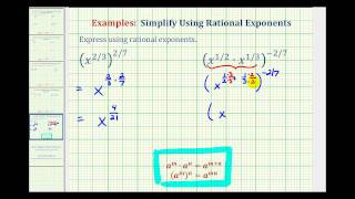 Ex Simplify Expressions with Rational Exponents [upl. by Nimar]