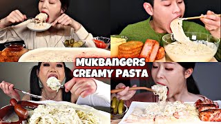 Mukbangers and Their CREAMY PASTA😋😲 [upl. by Graniah541]