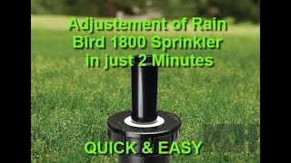 Rain Bird 1800 Sprinkler Head Adjustment  How to Do It Simply amp Quickly [upl. by Nortna]