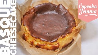 SUPER EASY Burnt Basque Cheesecake Recipe  Cupcake Jemma [upl. by Boorer]