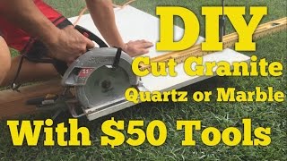 50 DIY How to Cut Quartz Granite or Marble Counter with a Circular Saw [upl. by Fonsie]