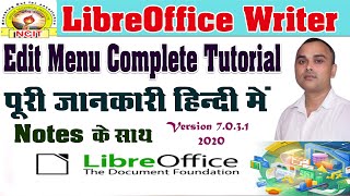 Libreoffice Writer Edit Menu hindi tutorial  Libreoffice  How to work on edit menu in writer [upl. by Atilrep642]