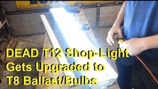 Convert T12 Florescent shop lights to T8 Ballast and Bulbs [upl. by Marks]