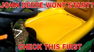 How To John Deere Riding Mower Wont Start [upl. by Evot]