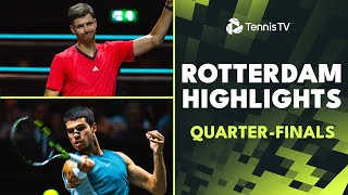 Alcaraz Faces Martinez Hurkacz vs Rublev amp More 💥  Rotterdam 2025 Highlights QuarterFinals [upl. by Alyehs]