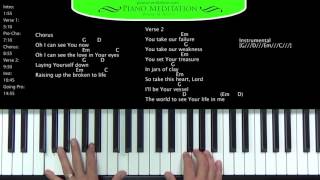 Broken Vessels Amazing Grace  Hillsong  How to Play on the Piano  G [upl. by Quentin803]