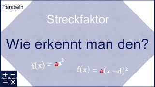 Streckfaktor oder Streckungsfaktor bei Parabeln ablesen [upl. by Euqirrne]