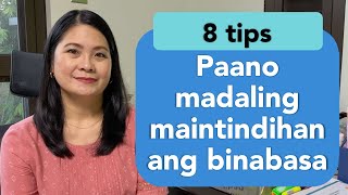 8 tips Paano madaling maintindihan ang binabasa Improve your reading comprehension skills [upl. by Submuloc]