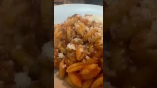 Tasting my gnocchetti alla campidanese food pasta foodie italianfood [upl. by Talya]