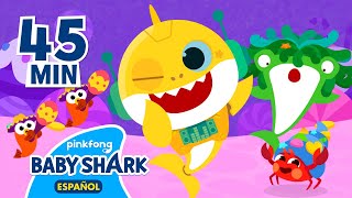 Tiburón Bebé Robot y más canciones  Feliz Mes de Tiburón🎉  Recopilación  Baby Shark en español [upl. by Hubert]