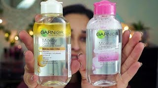 Garnier Micellar  OilInfused Cleansing Water  Demo and Review [upl. by Fricke113]