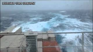 Breathtaking  Container Ship Taking 40 Degree Roll in North Atlantic [upl. by Aleris]