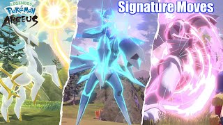 Pokemon Legends Arceus  All Legendary Pokemon Signature Moves [upl. by Eblehs567]