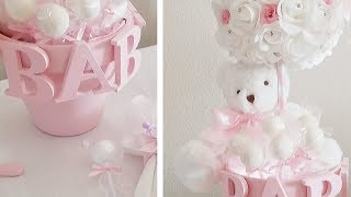 BABY SHOWER LIGHT UP TEDDY BEAR CENTERPIECE DIY DECOR [upl. by Gen]