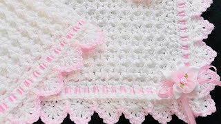 Snowdrop Stitch Baby Blanket Quick Easy and Warm Crochet Tutorial for Beginners and ALL [upl. by Gerrit785]