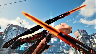 Cyberpunk 2077  Mantis Blades amp Katana Combat Gameplay [upl. by Ahsekahs]