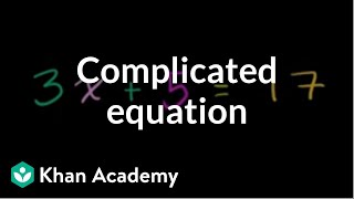 Solving a more complicated equation  Linear equations  Algebra I  Khan Academy [upl. by Amlet30]