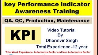 KPI key Performance Indicator Training Awareness training [upl. by Yelahs]