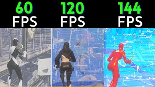 60Fps vs 120Fps vs 144Fps Fortnite  Fps Comparison  Creative Mode [upl. by Brunn682]