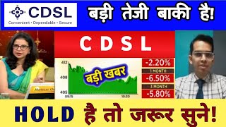 Cdsl share letest news today  CDSL share target  CDSL share Analysis 💥 24 December 2024 [upl. by Enelhtak774]