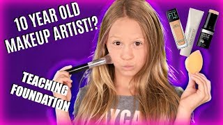 10 Year Old Kid Teaches Makeup Easy Foundation Routine Makeup Tutorial [upl. by Other]