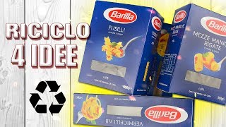 4 Idee per Riutilizzare Scatole di Pasta  DIY Riciclo Creativo [upl. by Leveroni]