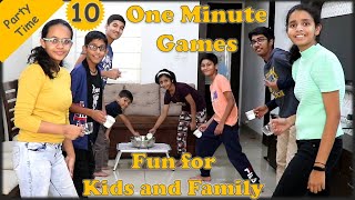 10 One minute games  Indoor games for Kids and Family  Minute to win it games  Party games 2023 [upl. by Anoirb]