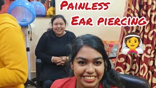 कान में खेद  Ear Piercing  Painless Ear Piercing  earpiercing gunshot [upl. by Haya]