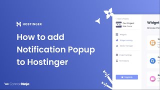 How to add a Notification Popup to Hostinger [upl. by Beatty]