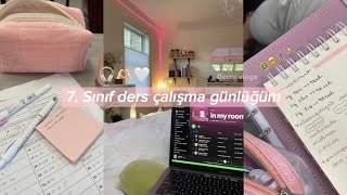 7 Sınıf ders çalışma günlüğüm 📚🎧 • Study vlog [upl. by Fonville]