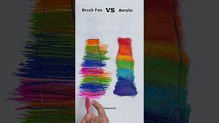 Brush Pen VS Acrylic Colour  Rainbow Art Dress 🌈✨🤩 shorts art satisfying [upl. by Rosabelle]