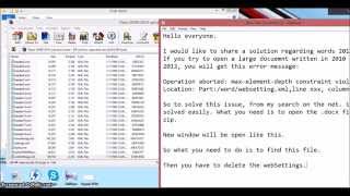 Solution to error for opening Office 2010 large document in Office 2013 [upl. by Akimahs]