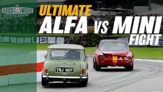 Ridiculous Mini v Alfa GTA track battle at Goodwood [upl. by Inal41]