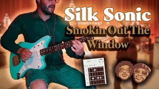 Bruno Mars Anderson Paak Silk Sonic  Smokin Out The Window  GUITAR COVER CHORDS [upl. by Radloff]