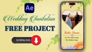 wedding Digital invitation template free download  After Effect Project Download [upl. by Kettie]