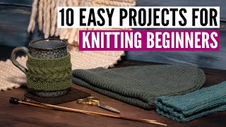 10 fast and easy knitting projects for beginners [upl. by Bilow]