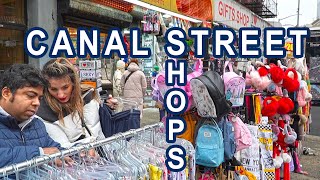 Chinatown Canal Street strip of gift shops walking tour  Manhattan NYC [upl. by Bush]