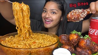 SPICY CURRY NOODLES WITH BARBECUE BBQ CHICKEN DRUMSTICKS🍗  BIG BITES MUKBANG FOOD EATING VIDEOS [upl. by Kelli]