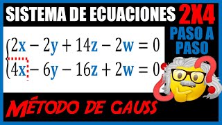 Sistema de ecuaciones homogéneo 2X4 método de Gauss [upl. by Inesita]