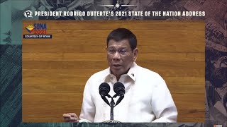 FULL SPEECH President Dutertes final State of the Nation Address  SONA 2021 [upl. by Airetnahs]