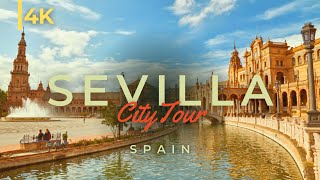 Tour Of Stunning Seville Spain in 4K  This is Seville during Summer [upl. by Atenek]