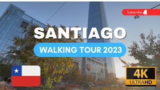 4K Walking Tour Santiago 2023  Chile  Noon Walk 6PM  Providencia  Sky Costanera [upl. by Reteip]