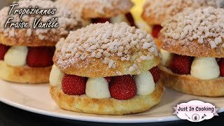 Recette des Petites Tropéziennes Fraise Vanille [upl. by Smada]